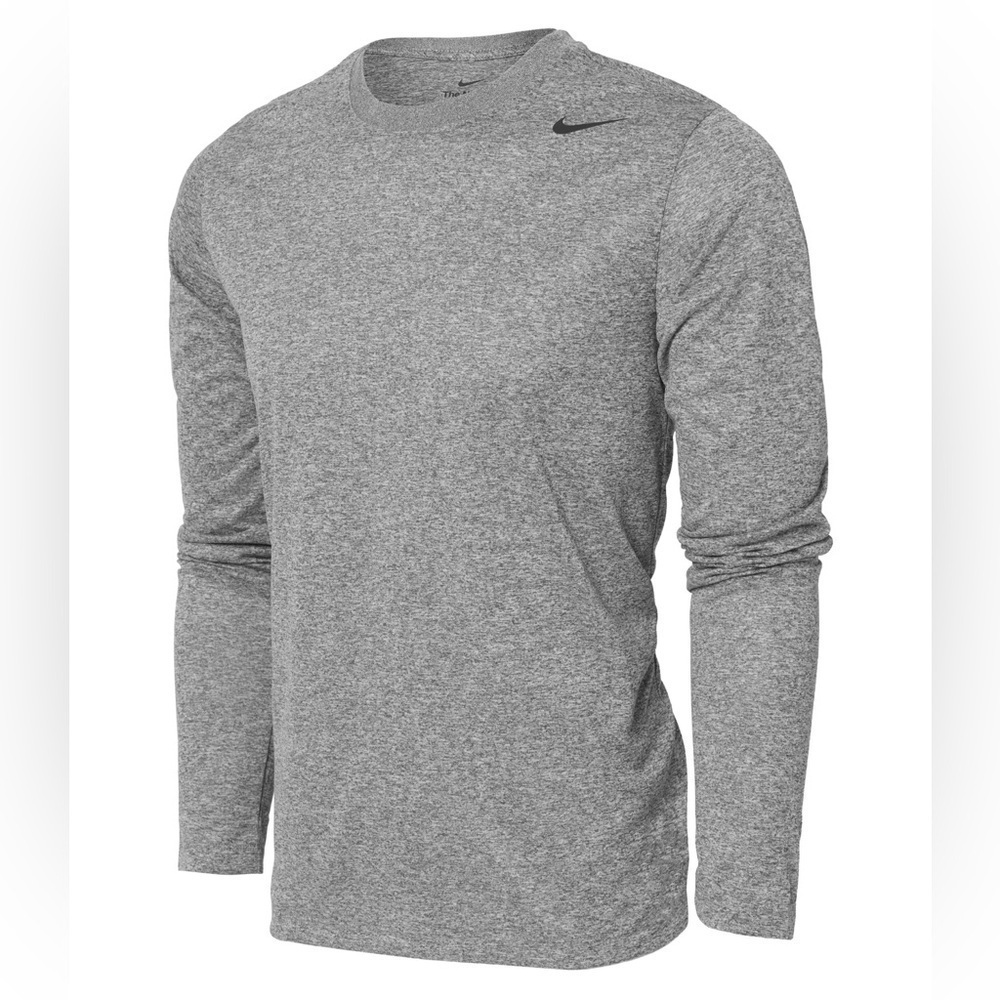 Nike Men's Team Legend Long Sleeve Crew Carbon Heather Gray NWT